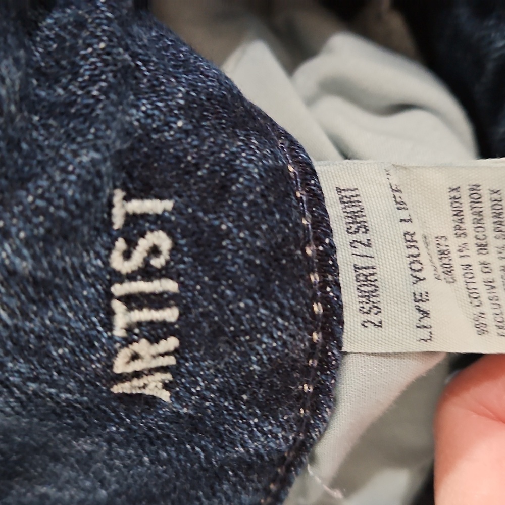 American Eagle Blue Flare Wide Leg Jeans SIZE 2 ARTIST - Picture 3 of 5